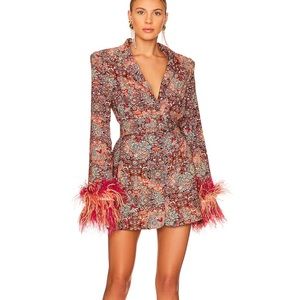 Bronx and Banco Multicolor Feather Cuff Dress